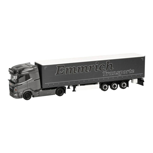 Emmrich Transporte DAF XG+ カーテンサイドセミトレーラー / Herpa 1/87 ミニカー トラック模型