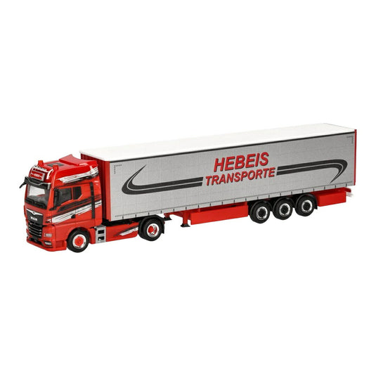 Hebeis Transporte MAN TGX GX カーテンサイドセミトレーラー / Herpa 1/87 ミニカー トラック模型