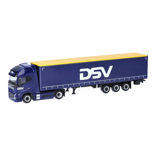DSV ボルボ FH GL XL 2020 エレクトリック カーテンサイドセミトレーラー / Herpa 1/87 ミニカー トラック模型