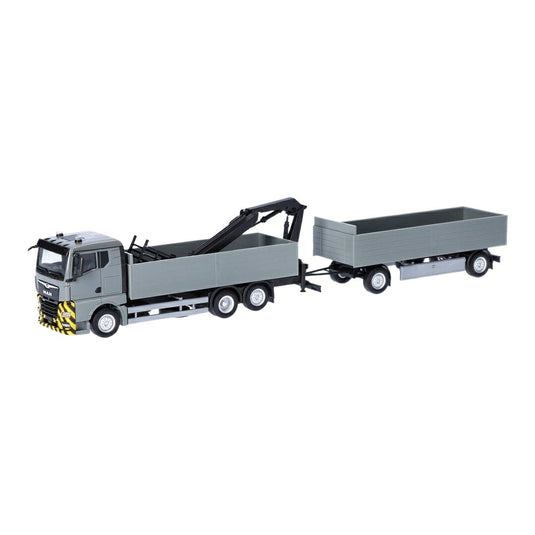 MAN TGX GN クレーン付きフラットベッドトレーラー / Herpa 1/87 ミニカー トラック模型