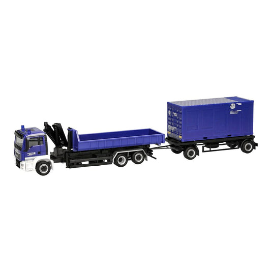 THW Singen MAN TGS M スワップボディトラック + トレーラー / Herpa 1/87 ミニカー トラック模型