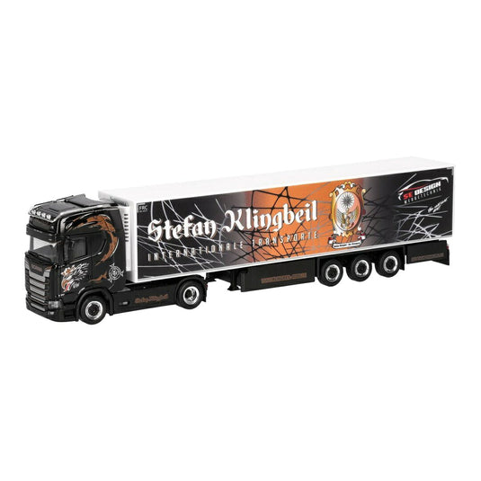 Stefan Klingbeil Transporte スカニア CS 20 ハイルーフ 冷凍冷蔵セミトレーラー / Herpa 1/87 ミニカー トラック模型
