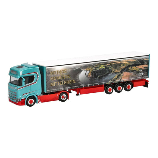 Spedition Heuser Faszination Loreley スカニア CS20 ハイルーフ カーテンサイドセミトレーラー / Herpa 1/87 ミニカー トラック模型