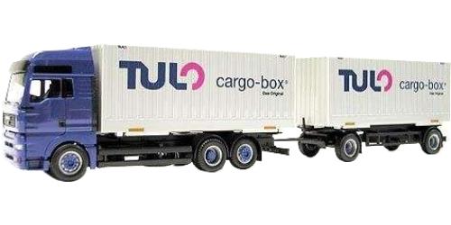 Tulo MAN TG-A XXL IAA 2000 スワップボディトレーラー グレー スペシャルエディション IAA トレーラー / Herpa 1/87 建設機械模型 工事車両