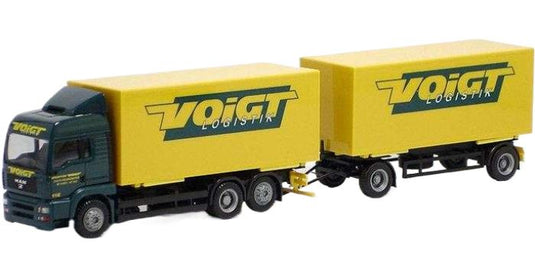 Voigt Spedition MAN TG-A LX スワップボディトレーラー トレーラー / Herpa 1/87 建設機械模型 工事車両