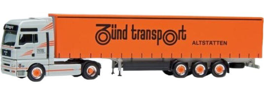 Zuend Transport MAN TGA XXL curtainside semitrailerカーテンサイドセミトレーラー トラック 模型 /Herpa 1/87
