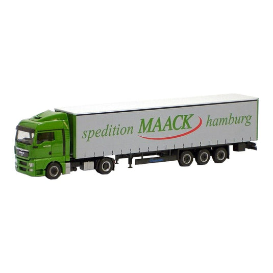Maack Spedition MAN TGX XLX カーテンサイドセミトレーラー / Herpa 1/87 ミニカー トラック模型