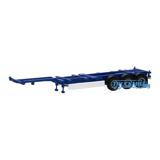 コンテナシャーシ 40ft 45ft ハイキューブトレーラー 3軸 ブルー コンテナ運搬 / Herpa 1/87 トラック模型