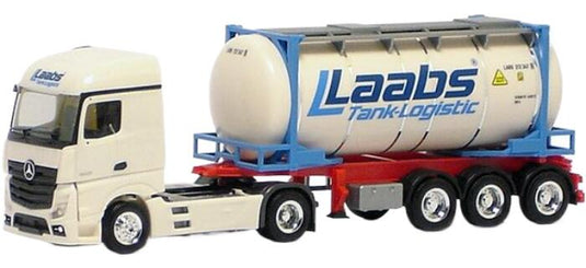 Laabs Logistic Mercedes Benzメルセデスベンツ Actros StreamSpace 2.5 20ft. tanker container semitrailerタンクコンテナセミトレーラー /Herpa 1/87
