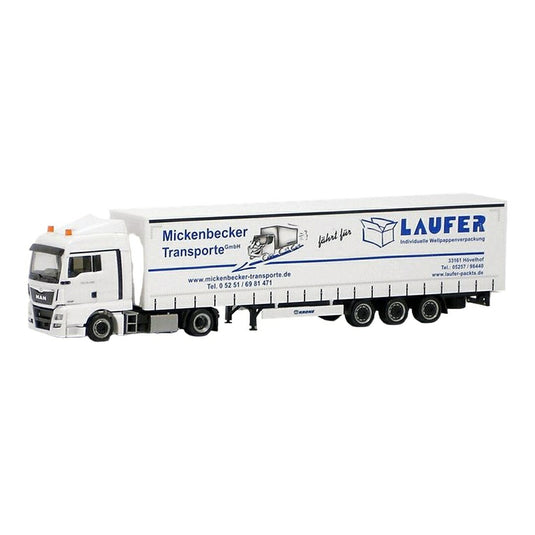 Mickenbecker Transporte MAN TGX XLX Euro 6 カーテンサイドセミトレーラー / Herpa 1/87 ミニカー トラック模型