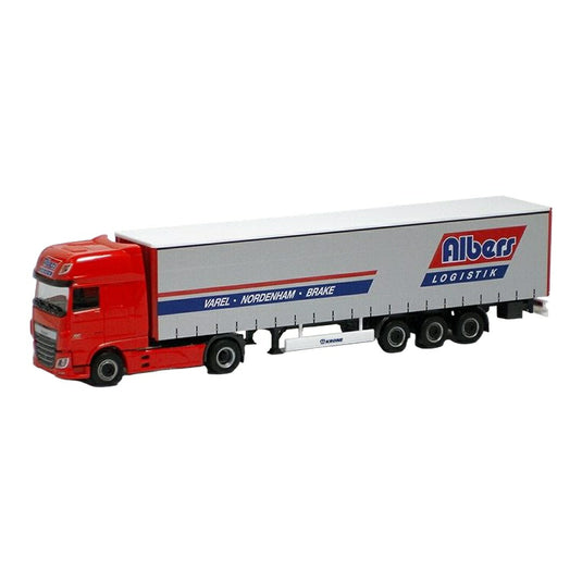 Albers Logistik DAF XF Euro 6 SSC カーテンサイドセミトレーラー / Herpa 1/87 ミニカー トラック模型