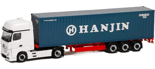 Hanjin Mercedes Benzメルセデスベンツ Actros GigaSpace 40ft container semitrailerコンテナセミトレーラー トラック 模型 /Herpa 1/87