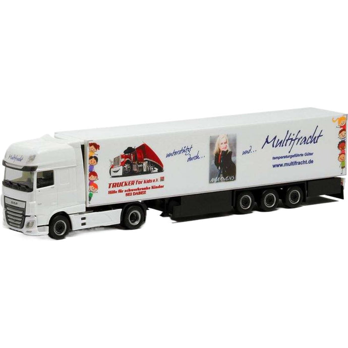 DAF XF スーパースペースキャブ トラック マルチフラハト / Herpa 1/87 建設機械模型 工事車両