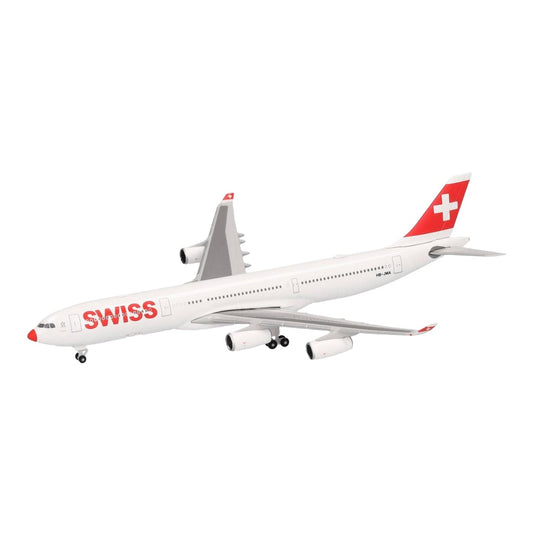スイスインターナショナルエアラインズ Swiss International Air Lines エアバス A340-300 HB-JMA / Herpa 1/500 飛行機模型 旅客機