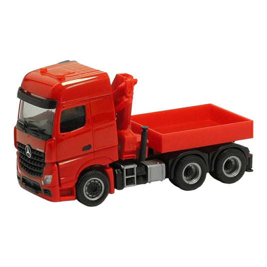 メルセデス・ベンツ アロクス L 3軸 クレーン付きダンプ レッド / Herpa 1/87 ミニカー トラック模型