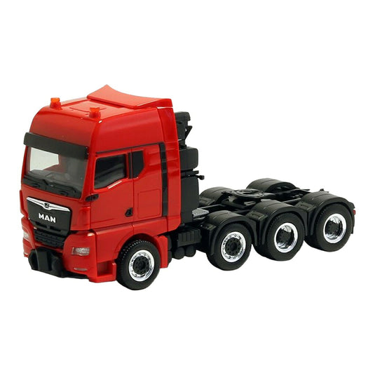 MAN TGX GX ヘビーデューティトラクター 4軸 レッド / Herpa 1/87 ミニカー トラック模型