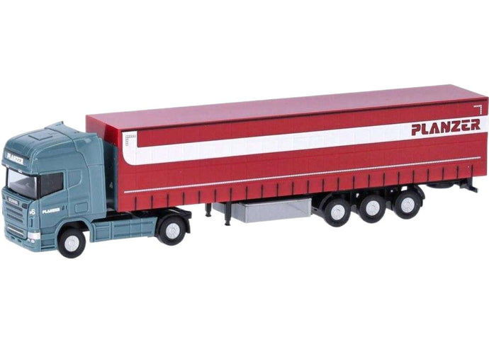 Planzer Scania R TL カーテンサイド トラック / Herpa 1/160 建設機械模型 工事車両