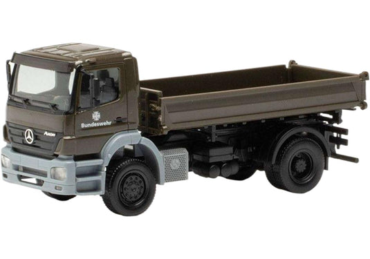 ドイツ連邦軍 Mercedes Benz Axor 三方 ダンプ / Herpa 1/87 建設機械模型 工事車両