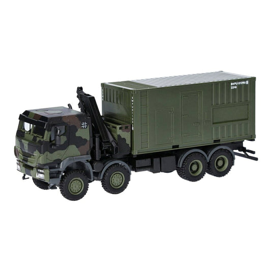 ドイツ連邦軍 イベコ Trakker 8x8 クレーン付 20ftコンテナトラック / Herpa 1/87 ミニカー トラック模型