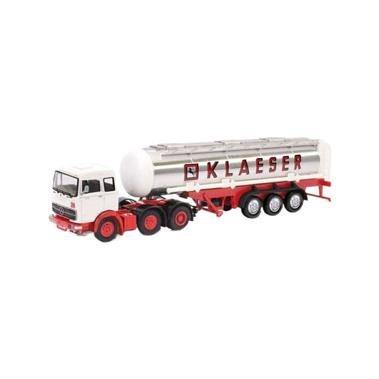 Modellbau Schwarz Hans Klaeser Herten Mercedes Benz LPS 2032 タンカーセミトレーラー 87MBS026154/ Herpa 1/87  模型