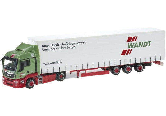 Wandt Bussing Eintracht MAN TGX LX 低床セミトレーラー トレーラー / Herpa 1/87 建設機械模型 工事車両