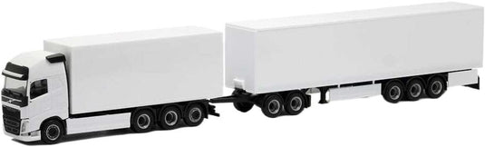 ボルボ グローベトロッター XL ユーロコンビ ホワイト 4 トラック / Herpa 1/87 建設機械模型 工事車両