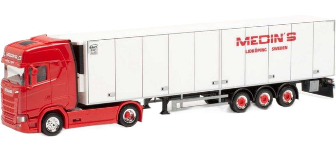 Medins Scania CS20H 冷蔵ボックス トラック / Herpa 1/87 建設機械模型 工事車両