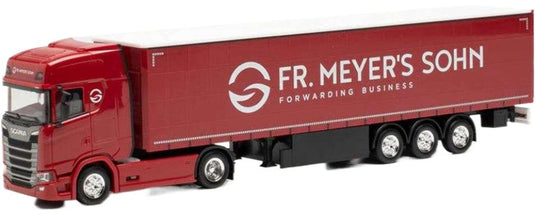 スカニア CS HD メディ カーテン トレーラー / Herpa 1/87 建設機械模型 工事車両