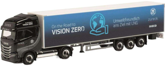 Iveco S-Way LNG ボックストレーラー ビジョンゼロ Zureck  / Herpa 1/87 建設機械模型 工事車両