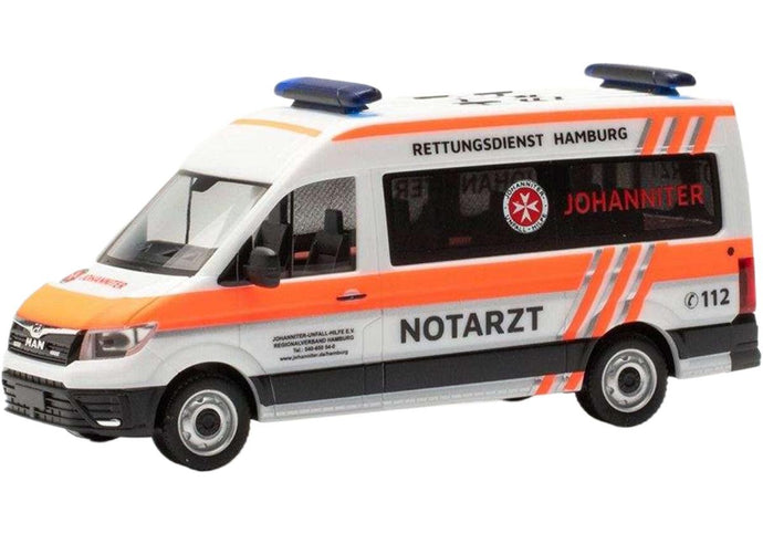Johanniter Hamburg MAN TGE 952835 / Herpa 1/87 建設機械模型 工事車両