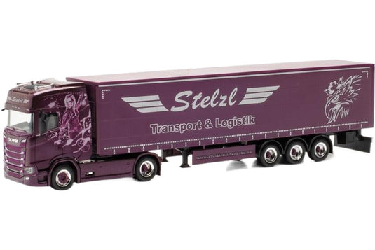 Stelzl Scaniaスカニア CS20 Curtain Tarpaulin Semitrailerカーテンセミトレーラー トラック 模型 /Herpa 1/87