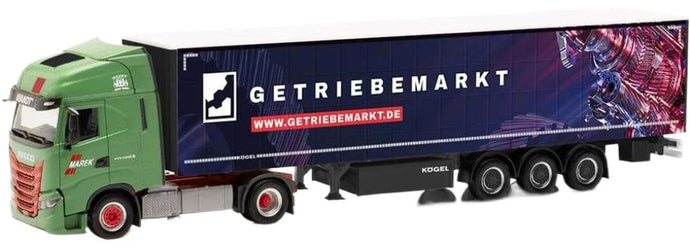 Iveco S-Way カーテンサイドカーテン トラック トレーラー / Herpa 1/87 建設機械模型 工事車両