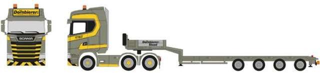 Dornbierer Scania CS20HD 低床トレーラー 955997 積載車 / Herpa 1/87 建設機械模型 工事車両