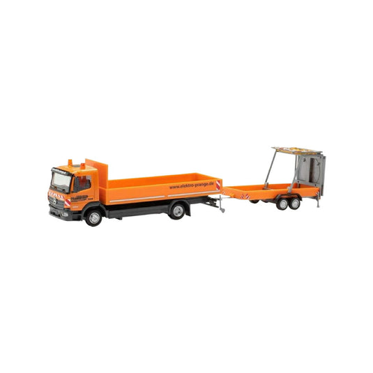 Herpa Elektro Prange Mercedes Benz Atego 13 プラットフォームローリー 交通安全トレーラー 956246/ Herpa 1/87  模型