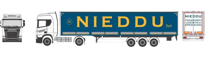 スカニア CR20HD カーテンサイド トラック モデル NIEDDU トレーラー / Herpa 1/87 建設機械模型 工事車両