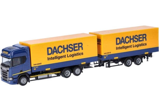 Dachser Intelligent Logistics Scania CR20HD ボックストレーラー トレーラー / Herpa 1/87 建設機械模型 工事車両