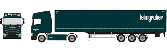Leimgruber スカニア CR20ND カーテンサイド トラック トレーラー / Herpa 1/87 建設機械模型 工事車両