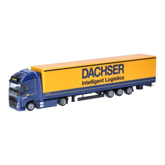 Dachser Intelligent Logistics ボルボ FH GL XL 2020 エレクトリック ジャンボ カーテンサイドセミトレーラー / Herpa 1/87 ミニカー トラック模型