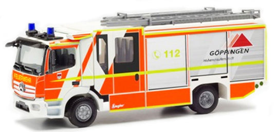 Fire Service Mercedes Benz Atego Goppingen 消防車 ハイクオリティプラスチック / Herpa 1/87 建設機械模型 工事車両