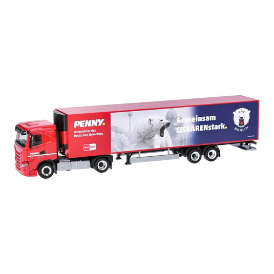 PENNY DEL Eisbaeren Berlin イベコ S-Way 冷凍冷蔵セミトレーラー 冷凍車 / Herpa 1/87 トラック模型