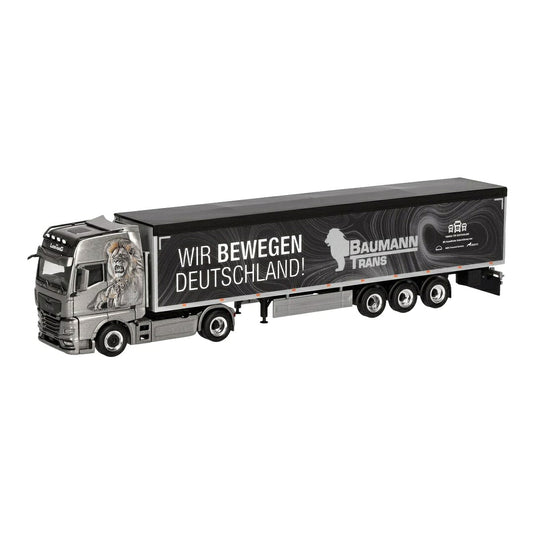 Baumann Trans MAN TGX GX ウォーキングフロアセミトレーラー / Herpa 1/87 ミニカー トラック模型