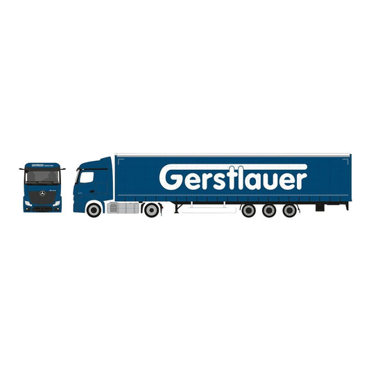 Gerstlauer メルセデス・ベンツ Actros Streamspace カーテンサイドセミトレーラー / Herpa 1/87 ミニカー トラック模型