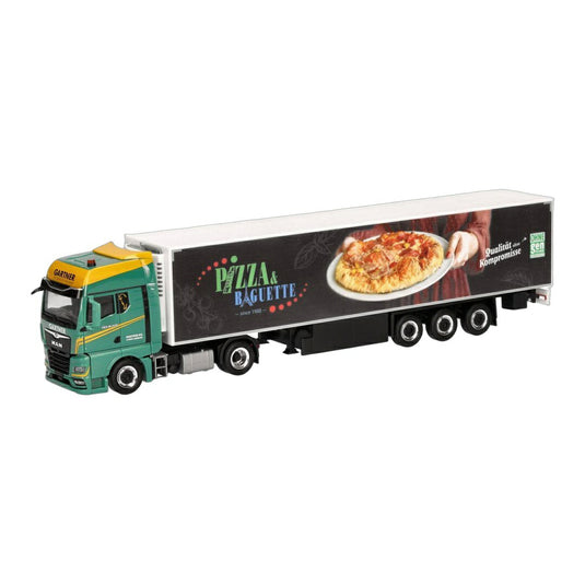 Gartner KG MAN TGX GX 冷凍冷蔵 ボックストラック Pizza&Baguette 冷凍車 / Herpa 1/87 トラック模型