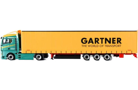 Gartner MAN eTGX GM Lowliner 2-axle Jumbo curtainsider semi-trailerカーテンサイドセミトレーラー 15m 3-axle トラック 模型 /Herpa 1/87