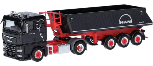 MAN TGX GN 18.520 Schmitz Rundmulden tipper semitrailerダンプセミトレーラー ZY.HE096-0632 トラック 模型 /Herpa 1/87
