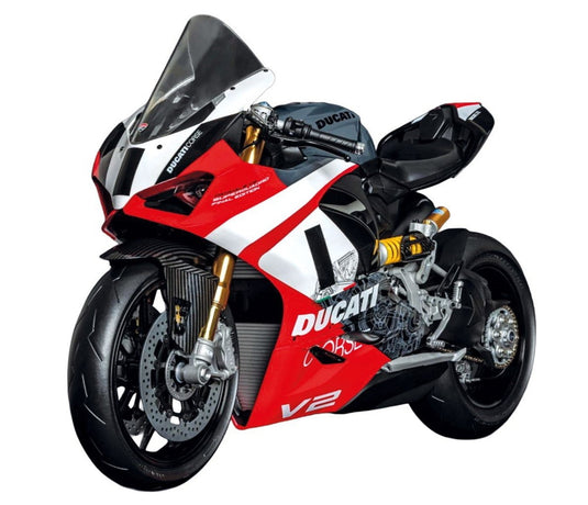 【予約】8-10月以降発売予定DUCATI パニガーレ V2 SUPERQUADRO ファイナルエディション 2024 レッド ホワイト ブラック プラモデルキット/ Pocher 1/4 模型