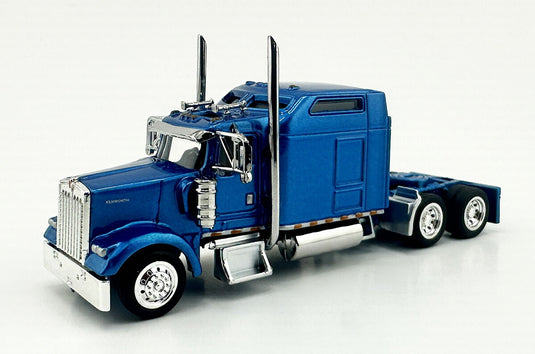 Kenworth W900L 2 Axle Sleeper Cab Metallic Blue / HO LOGISTICS 1/87 模型
