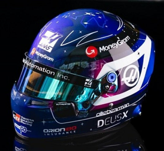【予約】2026年発売予定BELL HELMET F1 ヘルメット オリバー・ベアマン TEAM MONEYGRAM HAAS #87 シンガポールGP 2025 ブルー/ホワイト / MINI HELMET 1/2 ミニカー