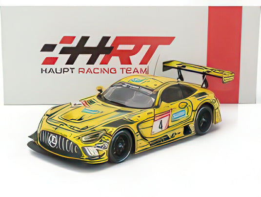 MERCEDES BENZ GT3 AMG EVO チーム ビルシュタイン by HRT 4号車 3位 ニュルブルクリンク24時間 2023 ラファエレ・マルチェロ フィリップ・エリス ルカ・ストルツ エドアルド・モルタラ イエロー/ IXO 1/18 ミニカー