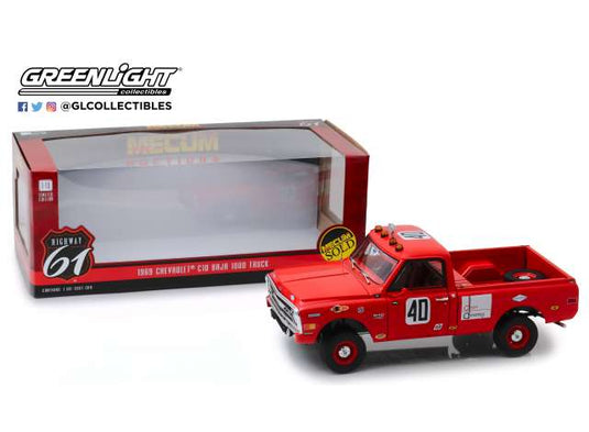 Mecum オークション 1969 Chevrolet C-10 バハ1000トラック レッド/HIGHWAY61 1/18ミニカー